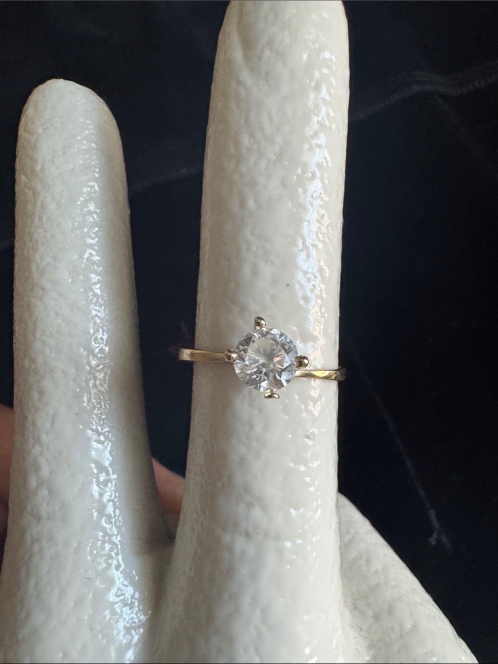 14K Gold Classic Solitaire Gold Ring with Clear Stone (8)
